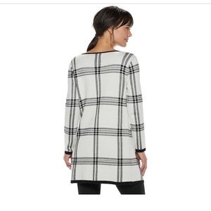 COPY - Elle open front long cardigan grid/plaid XL